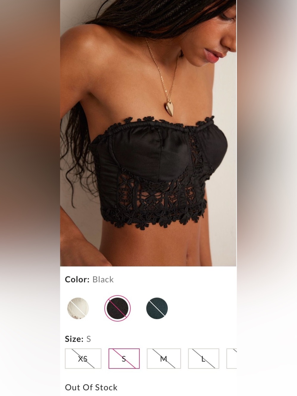 Free People FP One ~ Clara Corset ~ Small ~ Black ~ * NWT * - Picture 2 of 11